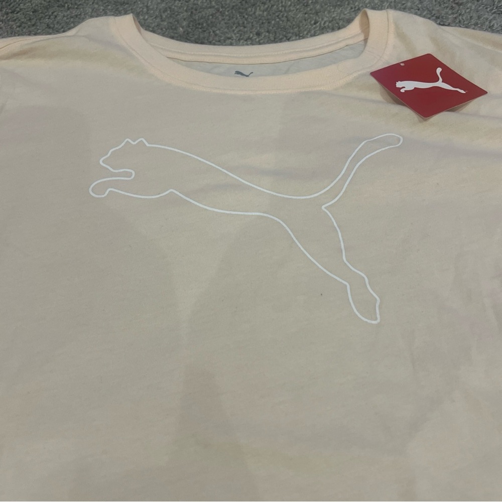 Puma Light peach/ Tan Tee with White Logo